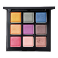 AI generated Eye shadow palette in vibrant colors isolated on transparent background png