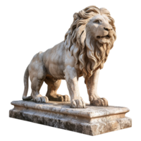 AI generated Lion statue isolated on transparent background png