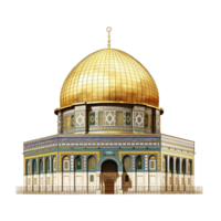 ai gerado cúpula do a Rocha mesquita isolado em transparente fundo png