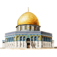 AI generated Dome of the rock mosque isolated on transparent background png