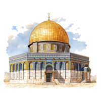 AI generated Dome of the rock mosque isolated on transparent background png