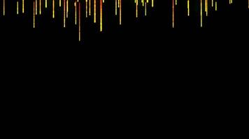 astratto animazione di multicolore spruzzi di luminescente liquido inchiostro lentamente fluente giù su il nero sfondo. animazione. colorato astratto modello video