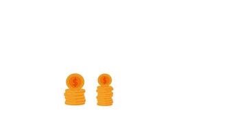 graph and money. Animated Illustration of Statistic Curve with Arrow Growing Up video