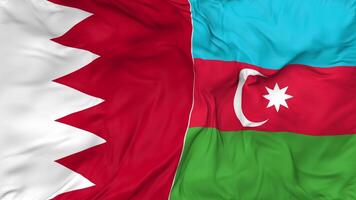 Bahrain and Azerbaijan Flags Together Seamless Looping Background, Looped Bump Texture Cloth Waving Slow Motion, 3D Rendering video