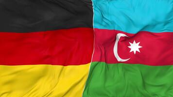 Germany and Azerbaijan Flags Together Seamless Looping Background, Looped Bump Texture Cloth Waving Slow Motion, 3D Rendering video