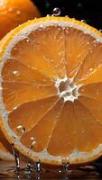 AI generated orange slice splash photo