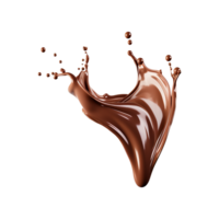 ai généré éclaboussure de marron liquide Chocolat avec gouttes isolé sur transparent Contexte png