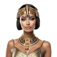 AI generated Egyptian pharaoh goddess Cleopatra isolated on transparent background png