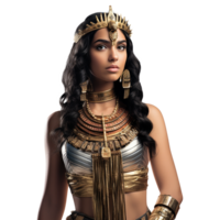 AI generated Egyptian pharaoh goddess Cleopatra isolated on transparent background png