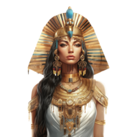 ai gegenereerd Egyptische Farao godin Cleopatra geïsoleerd Aan transparant achtergrond png