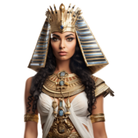 AI generated Egyptian pharaoh goddess Cleopatra isolated on transparent background png