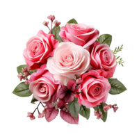 ai gerado rosa flor 3d render isolado em transparente fundo png