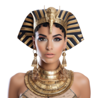 AI generated Egyptian pharaoh goddess Cleopatra isolated on transparent background png