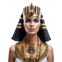 AI generated Egyptian pharaoh goddess Cleopatra isolated on transparent background png