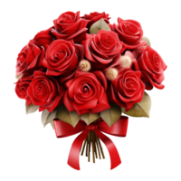 AI generated Rose flower 3d render isolated on transparent background png