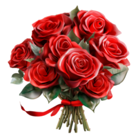 ai gerado rosa flor 3d render isolado em transparente fundo png