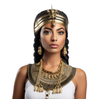 ai gegenereerd Egyptische Farao godin Cleopatra geïsoleerd Aan transparant achtergrond png