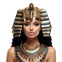 AI generated Egyptian pharaoh goddess Cleopatra isolated on transparent background png