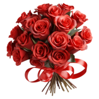 ai gerado rosa flor 3d render isolado em transparente fundo png