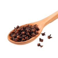 AI generated Dried cloves in the wooden spoon isolated on transparent background png