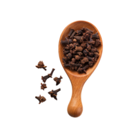 AI generated Dried cloves in the wooden spoon isolated on transparent background png