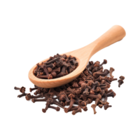 AI generated Dried cloves in the wooden spoon isolated on transparent background png