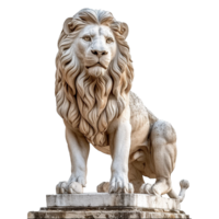 AI generated Lion statue isolated on transparent background png