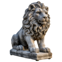 AI generated Lion statue isolated on transparent background png