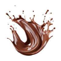 AI generated Splash of brown liquid chocolate with drops isolated on transparent background png