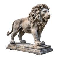 AI generated Lion statue isolated on transparent background png