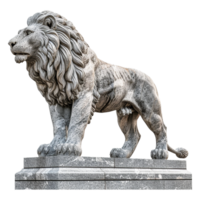 AI generated Lion statue isolated on transparent background png