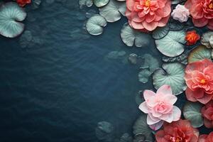 AI generated Flowers on Water photo