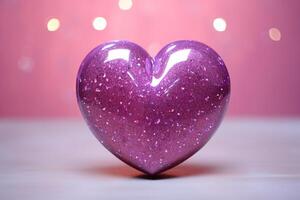 AI generated Glitter Encrusted Heart photo