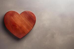 AI generated Wooden Heart Background photo