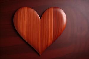 AI generated Wooden Heart Background photo