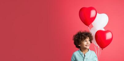 AI generated Boy with Balloons photo