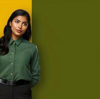 AI generated South Asian Girl in Office Clothes photo