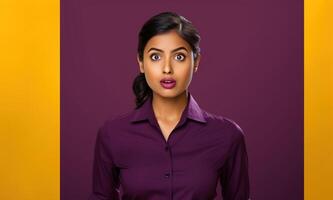 AI generated South Asian Girl in Office Clothes photo