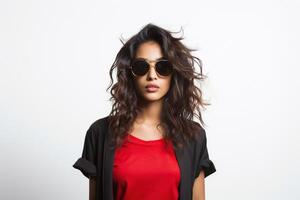 AI generated South Asian female model wearing sunglasses photo