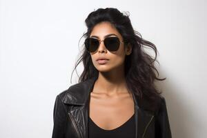 AI generated South Asian female model wearing sunglasses photo