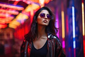 AI generated South Asian Girl Wearing Sunglasses photo