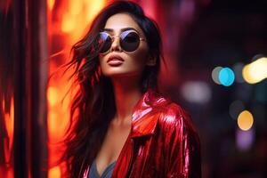 AI generated South Asian Girl Wearing Sunglasses photo