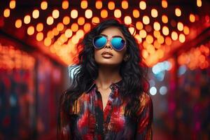 AI generated South Asian Girl Wearing Sunglasses photo