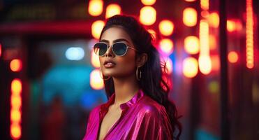 AI generated South Asian Girl Wearing Sunglasses photo