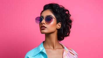 AI generated South Asian Girl Wearing Sunglasses photo