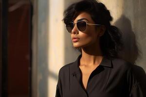 AI generated South Asian Girl Wearing Sunglasses photo