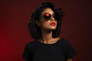 AI generated South Asian Girl Wearing Sunglasses photo