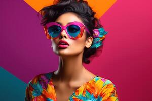 AI generated South Asian Girl Wearing Sunglasses photo