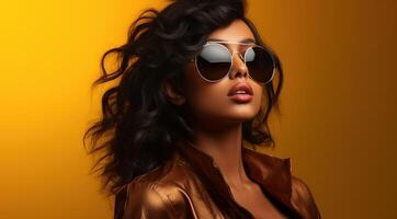 AI generated South Asian Girl Wearing Sunglasses photo