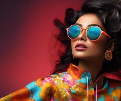 AI generated South Asian Girl Wearing Sunglasses photo